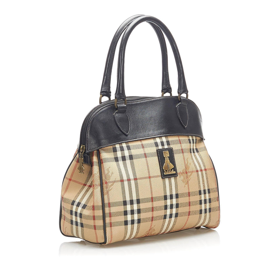 Burberry Haymarket Check Canvas Handbag (SHG-15995)