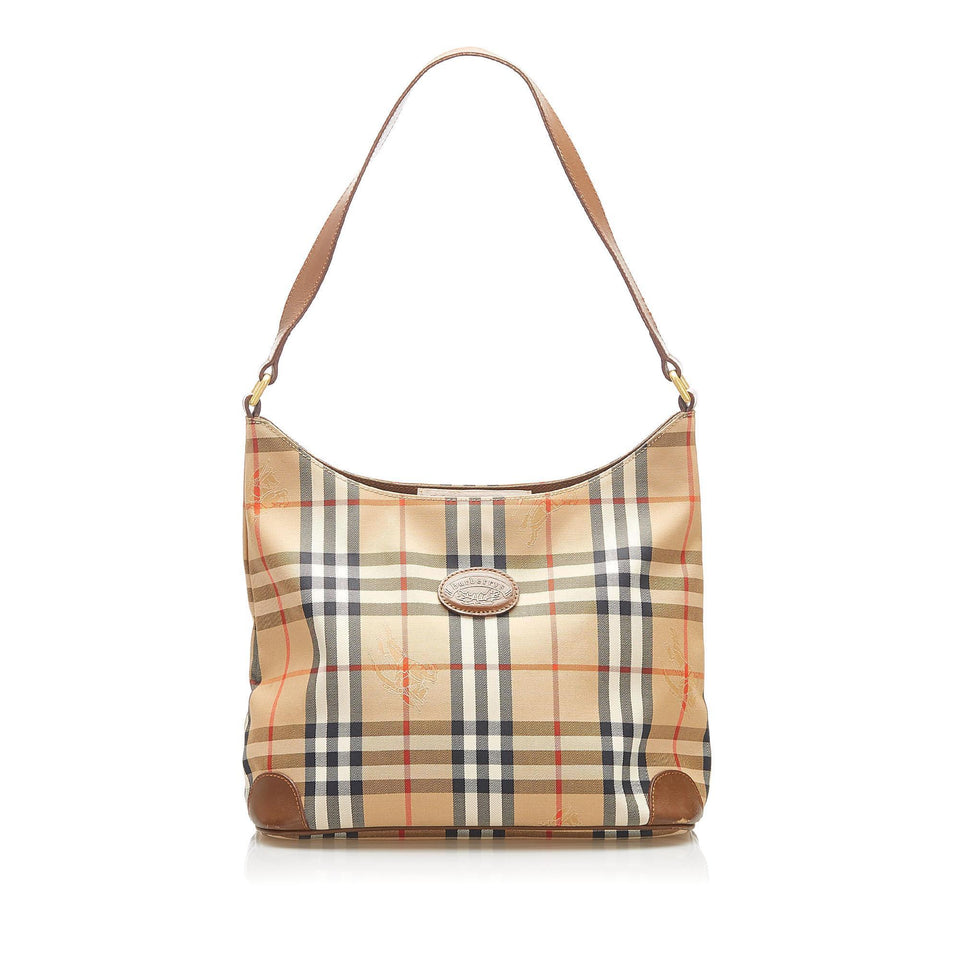 Burberry Haymarket Check Canvas Shoulder Bag (SHG-16311)
