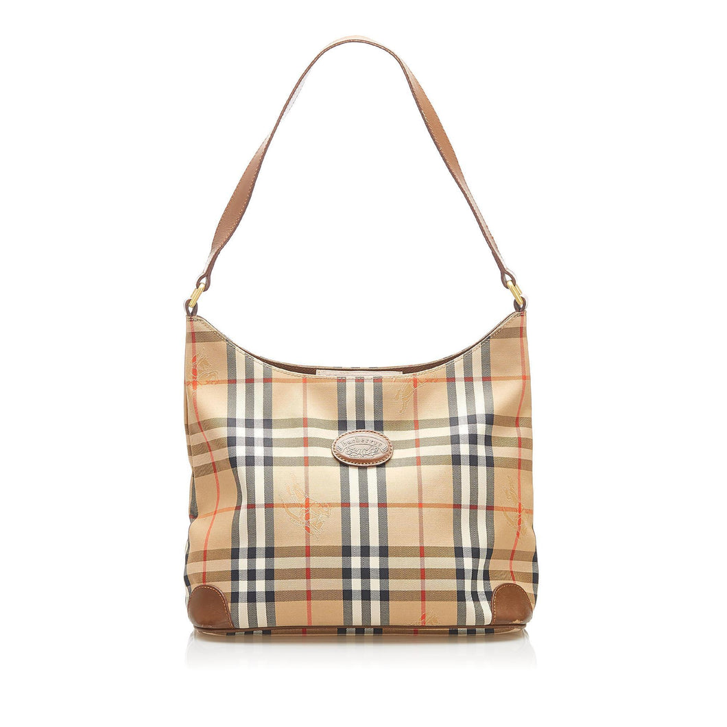 Burberry Haymarket Check Canvas Shoulder Bag (SHG-16311)
