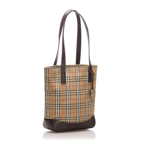 Burberry Haymarket Check Canvas Tote Bag (SHG-11866)