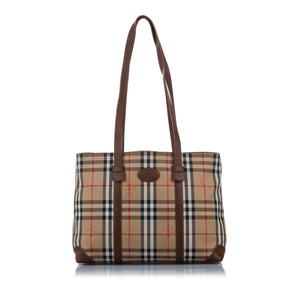 Burberry Haymarket Check Canvas Tote Bag (SHG-15892)