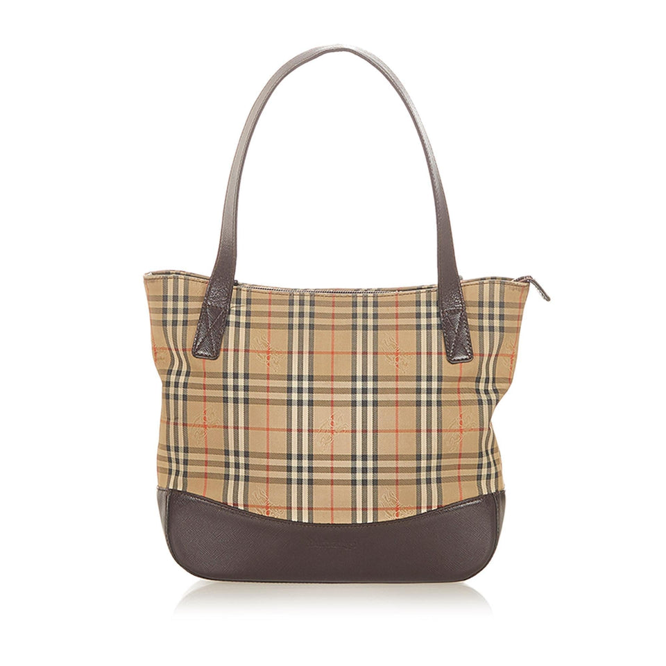 Burberry Haymarket Check Canvas Tote Bag (SHG-19488)