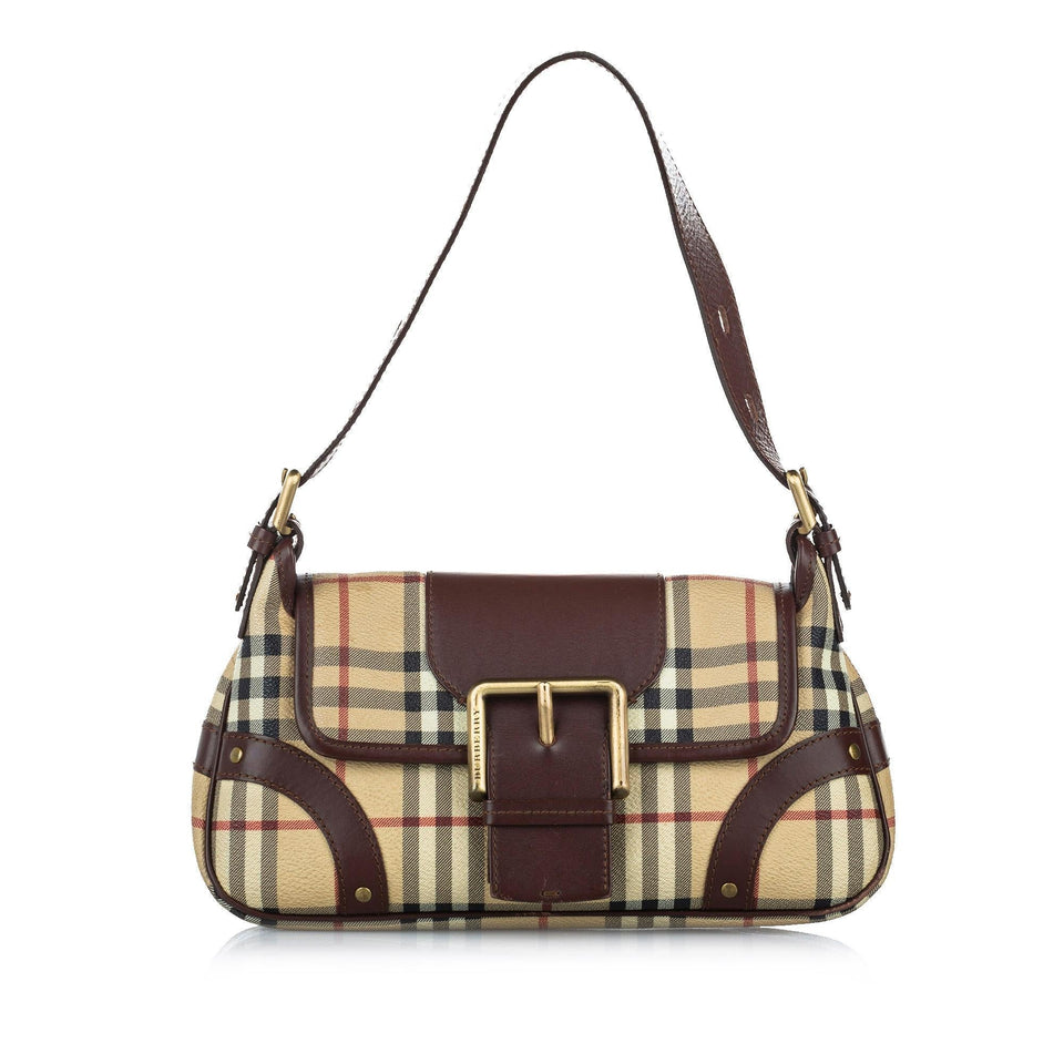 Burberry House Check Canvas Baguette (SHG-16674)