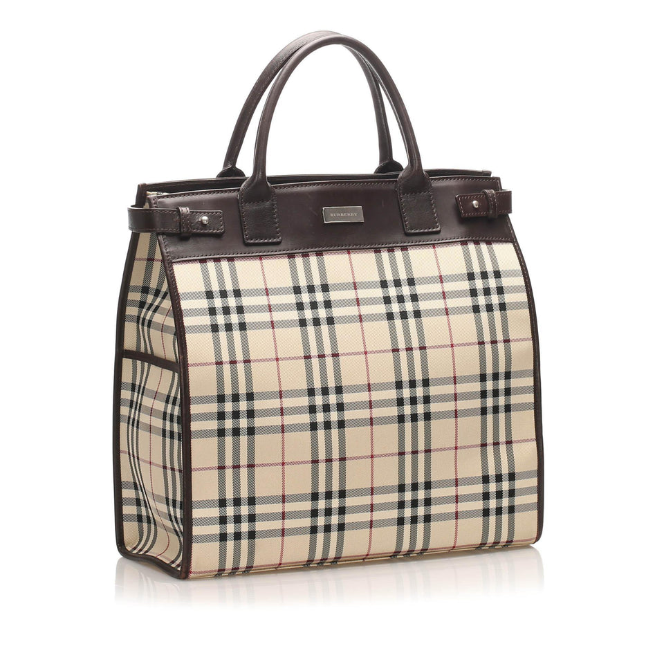 Burberry House Check Canvas Satchel (SHG-14473)