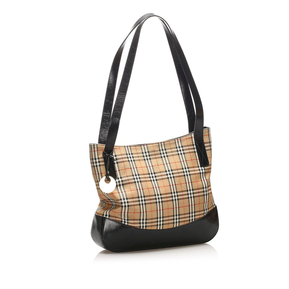 Burberry House Check Canvas Shoulder Bag (SHG-14389)