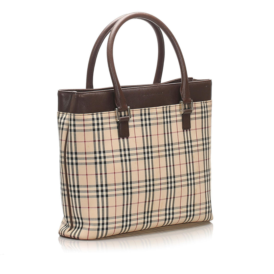 Burberry House Check Canvas Tote Bag (SHG-11542)