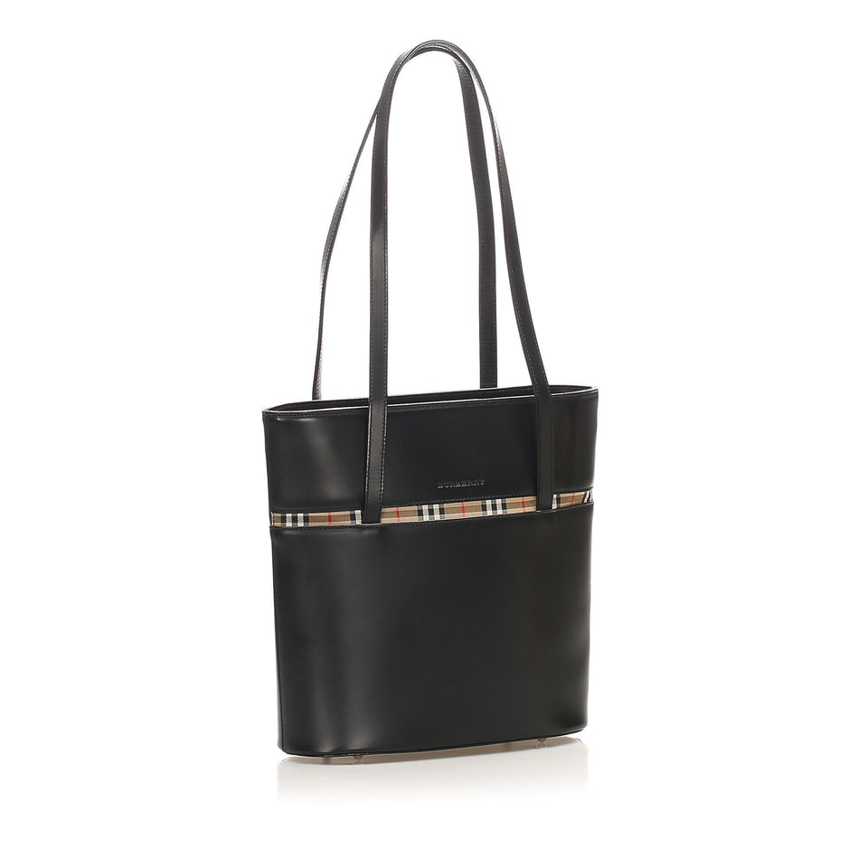 Burberry House Check Leather Shoulder Bag (SHG-15502)