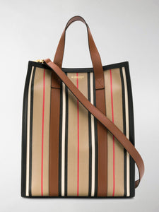 BURBERRY ICON STRIPE PORTRAIT TOTE BAG