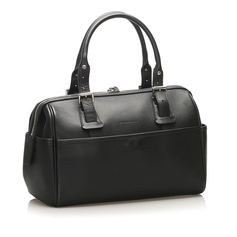 Burberry Leather Boston Bag (SHG-11745)