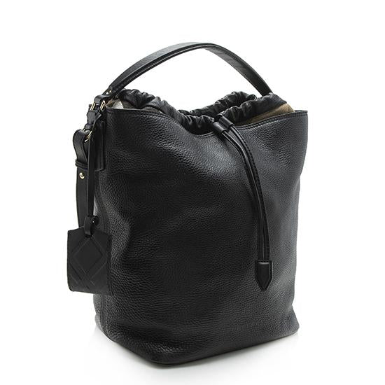 Burberry Leather Drawstring Bucket Bag