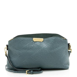 Burberry Leather Embossed Check Chichester Clutch - FINAL SALE (SHF-10655)