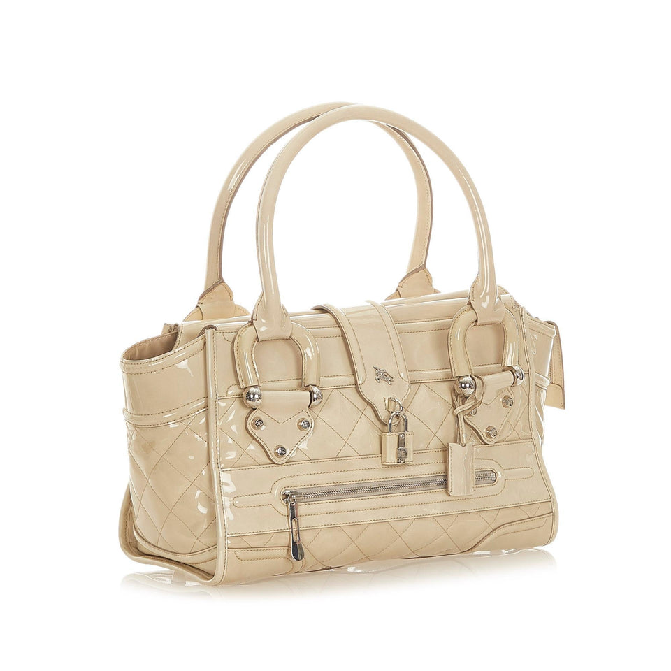 Burberry Manor Patent Leather Handbag (SHG-20399)
