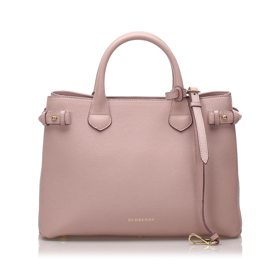 Burberry Medium Leather Banner Tote (SHG-10391)