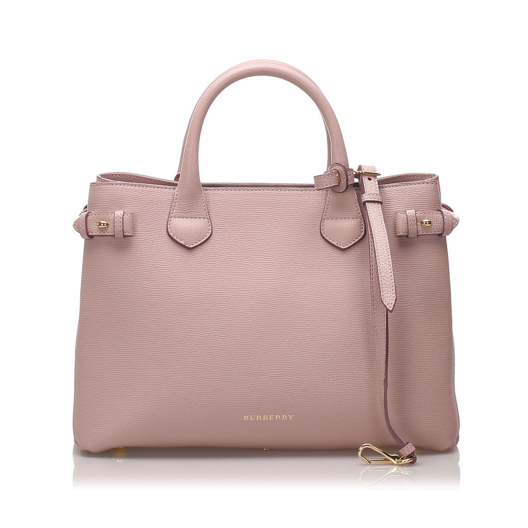 Burberry Medium Leather Banner Tote (SHG-10391)