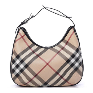 BURBERRY Nova Check Hobo Bag