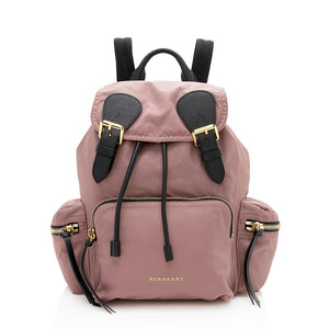 Burberry Nylon Leather Medium Rucksack Backpack (SHF-12370)