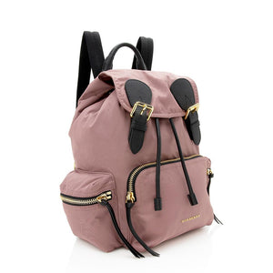 Burberry Nylon Leather Medium Rucksack Backpack (SHF-12370)