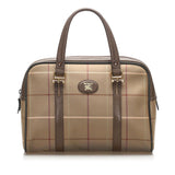 Burberry Plaid Canvas Boston Bag (SHG-12139)