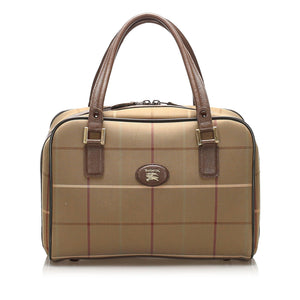 Burberry Plaid Canvas Boston Bag (SHG-13710)