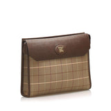 Burberry Plaid Canvas Clutch Bag (SHG-14232)