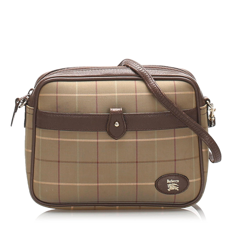 Burberry Plaid Canvas Crossbody Bag (SHG-10883)