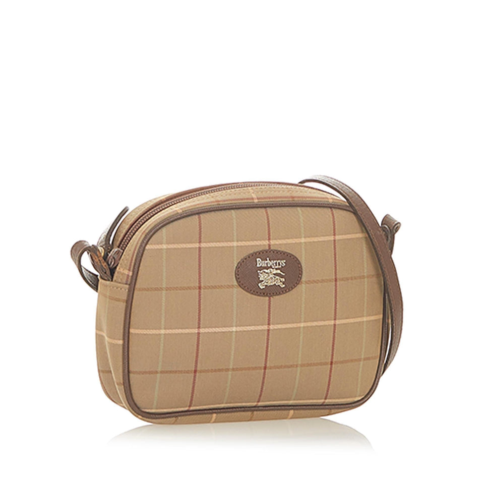 Burberry Plaid Canvas Crossbody Bag (SHG-19490)