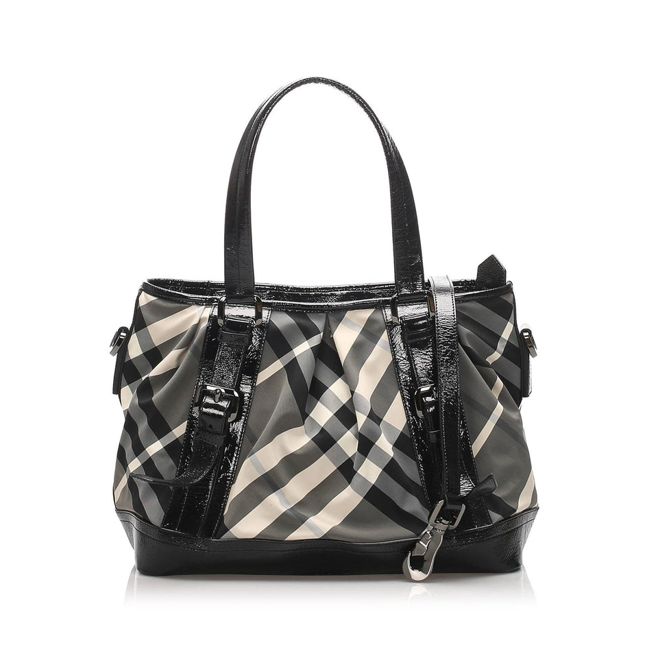 Burberry Plaid Nylon Satchel (SHG-10928)