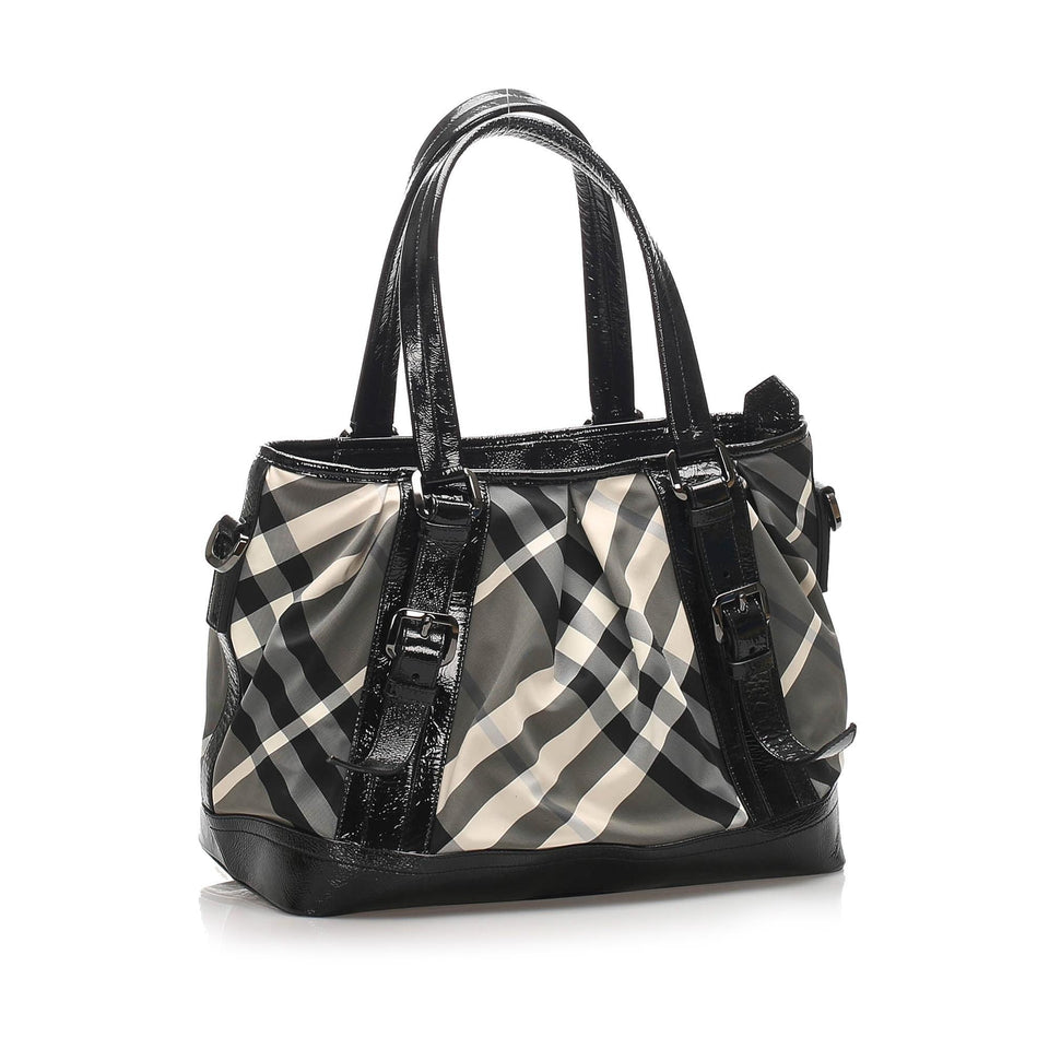 Burberry Plaid Nylon Satchel (SHG-10928)