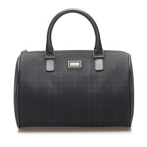Burberry Tonal Check Canvas Boston Bag (SHG-11117)