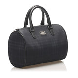 Burberry Tonal Check Canvas Boston Bag (SHG-11117)