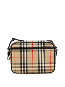 BURBERRY VINTAGE CHECK & LEATHER CROSSBODY BAG