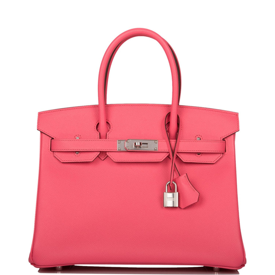 Hermes Birkin 30 Rose Azalee Epsom Palladium Hardware