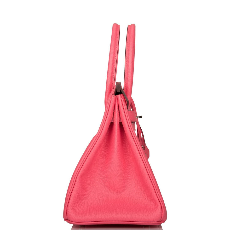 Hermes Birkin 30 Rose Azalee Epsom Palladium Hardware