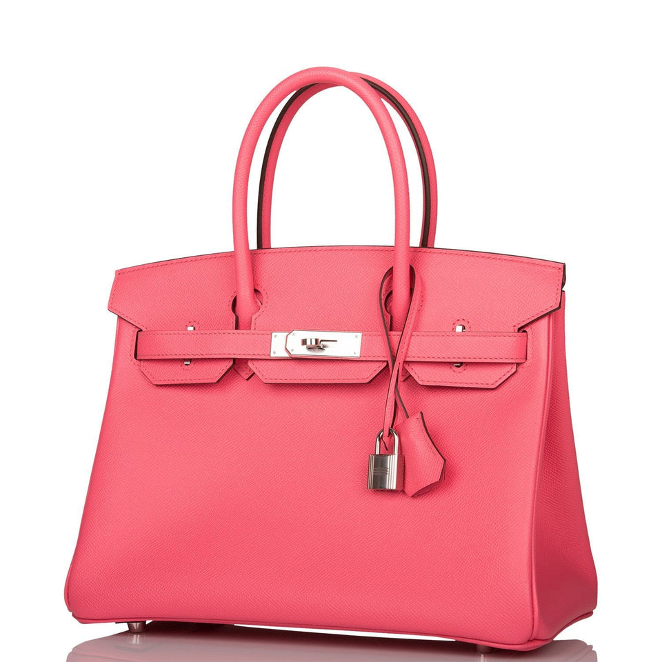 Hermes Birkin 30 Rose Azalee Epsom Palladium Hardware