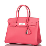 Hermes Birkin 30 Rose Azalee Epsom Palladium Hardware