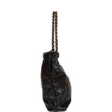Chanel Small 22 Bag Black Lambskin Antique Gold Hardware