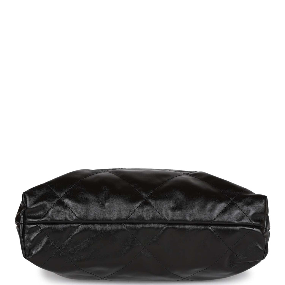 Chanel Small 22 Bag Black Lambskin Antique Gold Hardware
