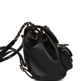Chanel Small Duma Backpack Black Lambskin Light Gold Hardware