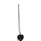 Chanel CC In Love Heart Necklace Bag Black Lambskin Light Gold Hardware