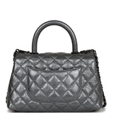 Chanel Small Coco Handle Flap Bag So Black Calfskin Black Hardware