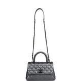 Chanel Small Coco Handle Flap Bag So Black Calfskin Black Hardware