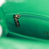 Chanel Small Coco Handle Flap Bag Green Caviar Light Gold Hardware
