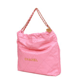 Chanel Small 22 Bag Pink Calfskin Gold Hardware