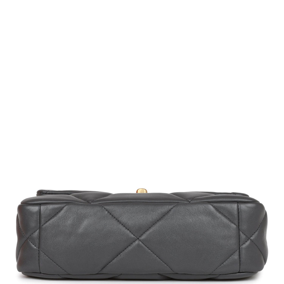 Chanel Medium 19 Flap Bag Grey Calfskin Mixed Hardware