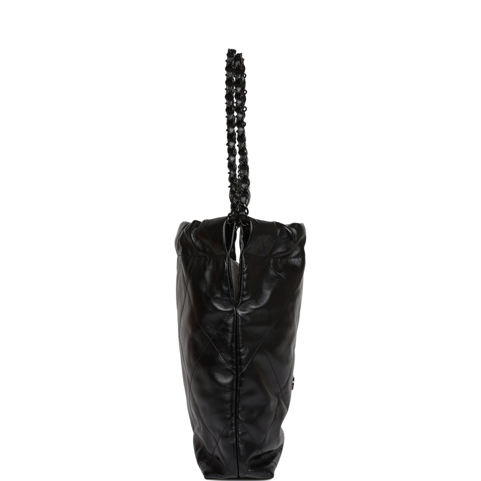 Chanel Small 22 Bag SO Black Calfskin Black Hardware