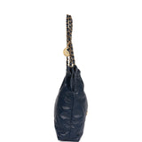 Chanel Large 22 Bag Navy Lambskin Antique Gold Hardware
