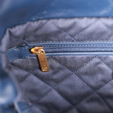Chanel Large 22 Bag Navy Lambskin Antique Gold Hardware