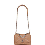 Chanel Medium 19 Flap Bag Beige Calfskin Mixed Hardware