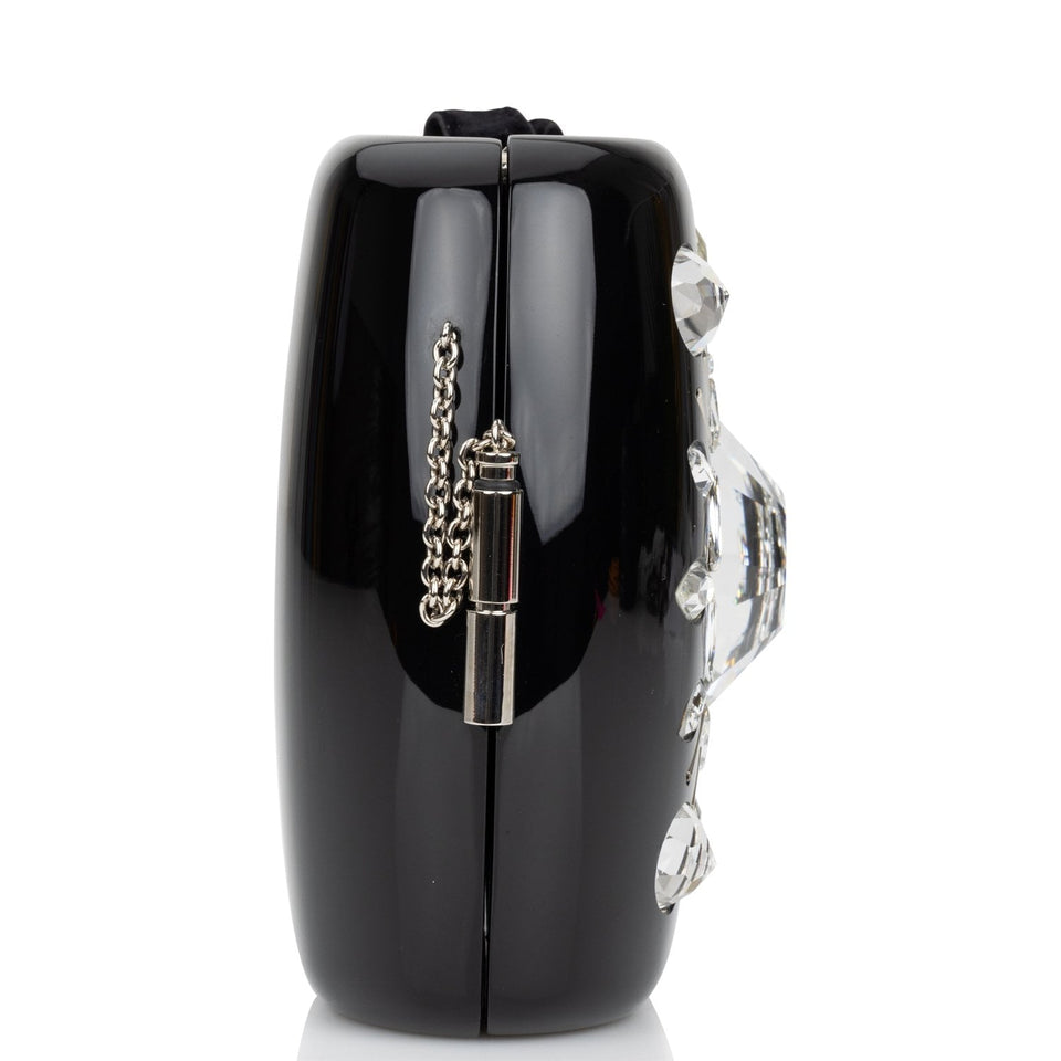 Chanel Minaudière Jewel Clutch Black Resin Silver Hardware
