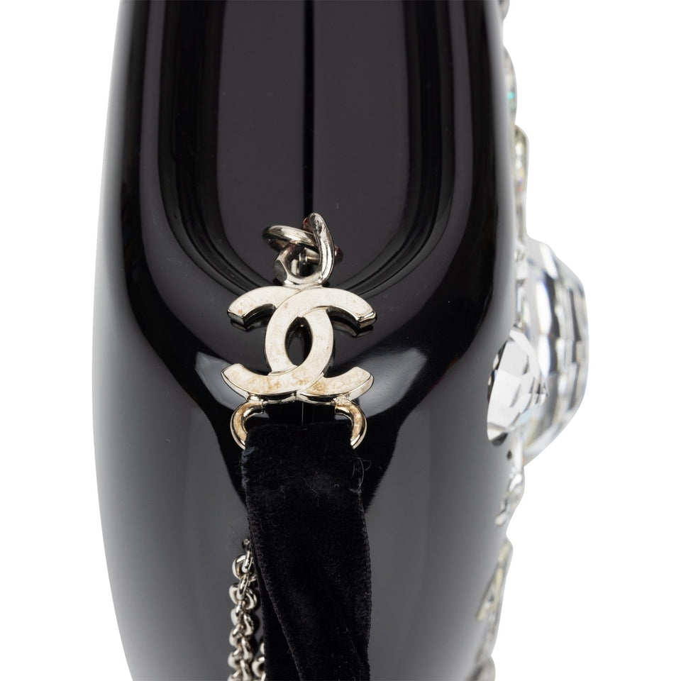 Chanel Minaudière Jewel Clutch Black Resin Silver Hardware